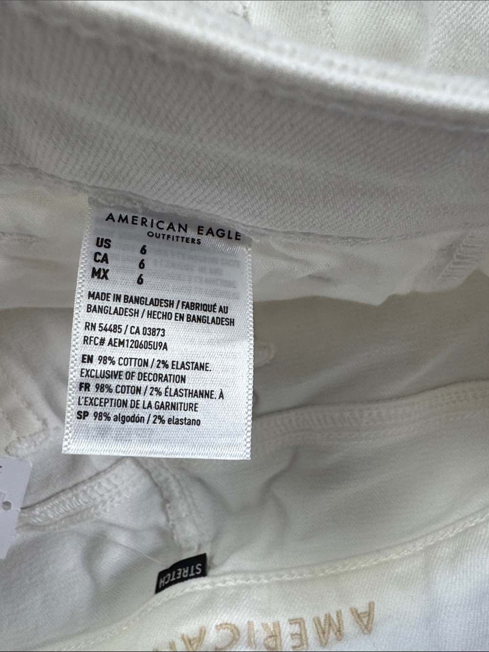 MWT American Eagle Outfitters White High-Waist Distressed Denim Shorts sz 6 - Picture 5 of 6